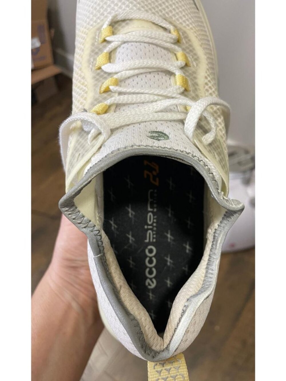 ECCO Biom 2.2 Women's Textile Trainer Ivory Butter Yellow